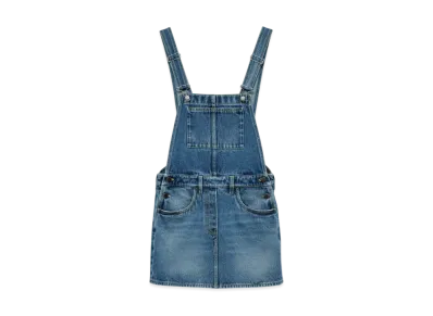 PRADA Women's Denim Bib Overall Mini-Dress "Light Blue"