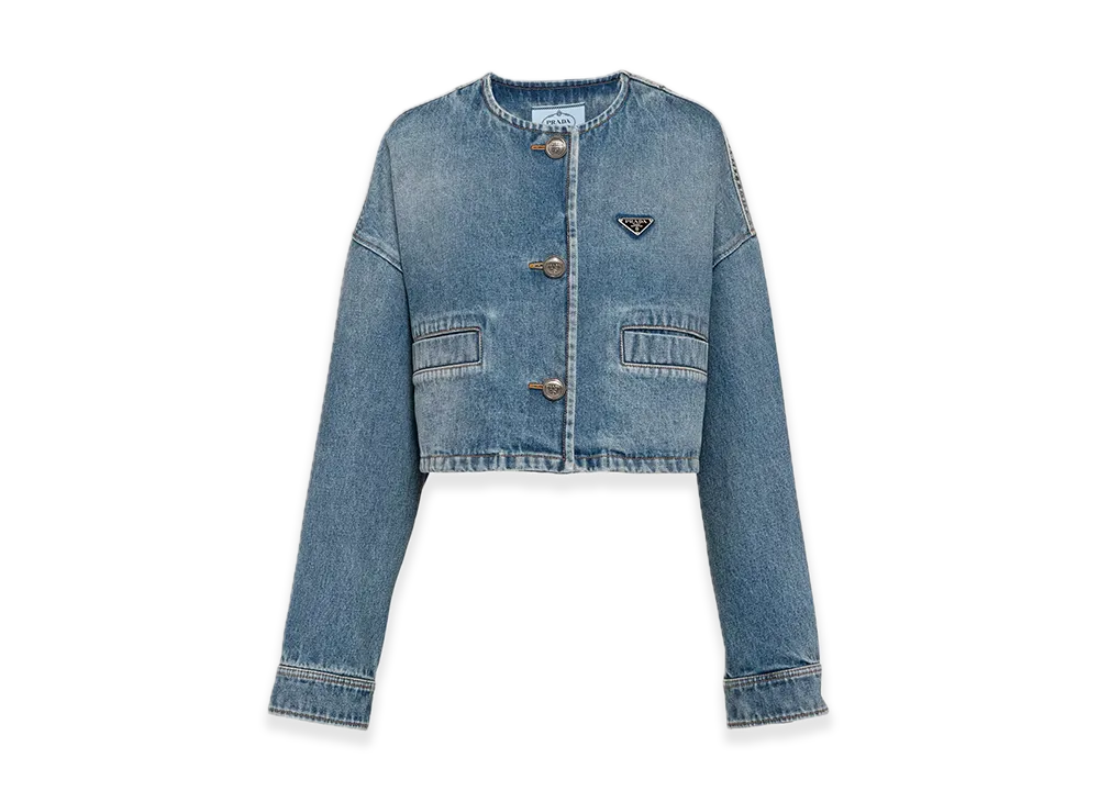 PRADA Denim Blouson Jacket "Sky blue"