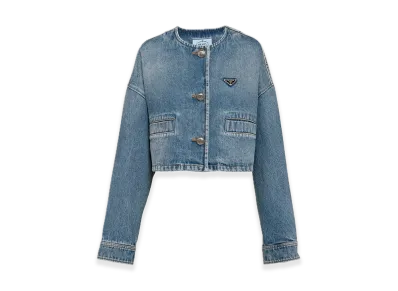 PRADA Denim Blouson Jacket "Sky blue"