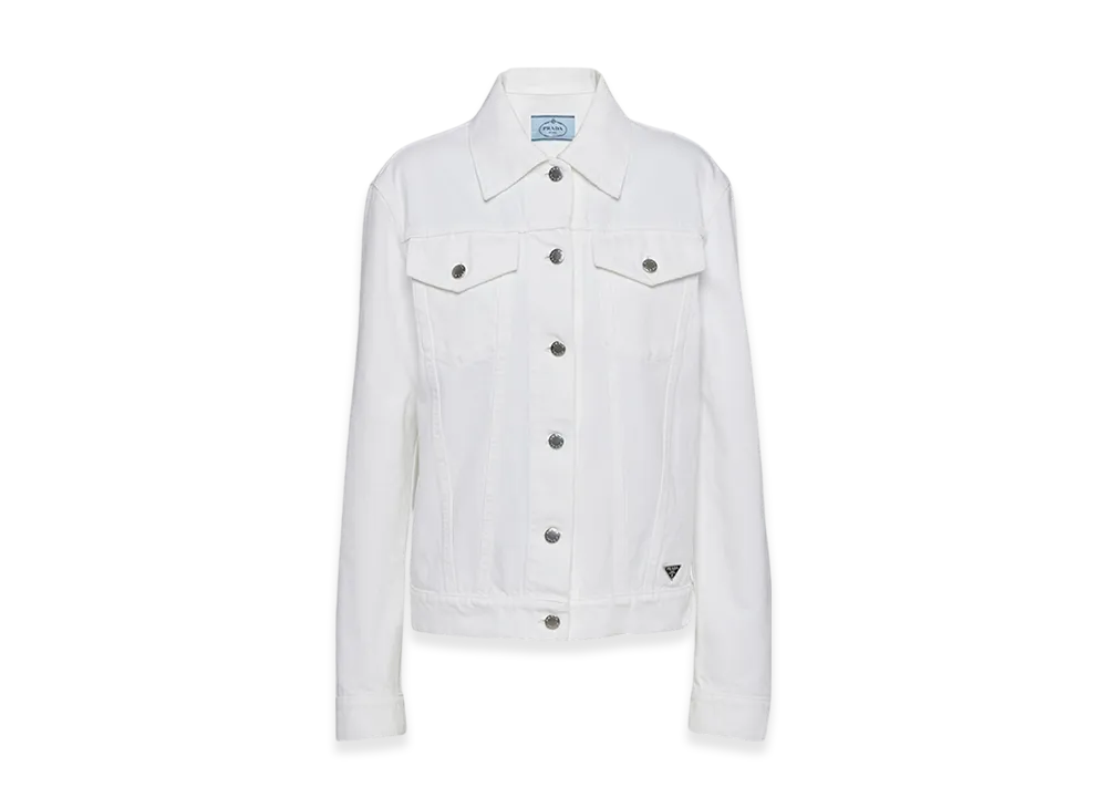 PRADA Women's Bull Denim Blouson Jacket "White"