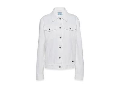 PRADA Women's Bull Denim Blouson Jacket "White"