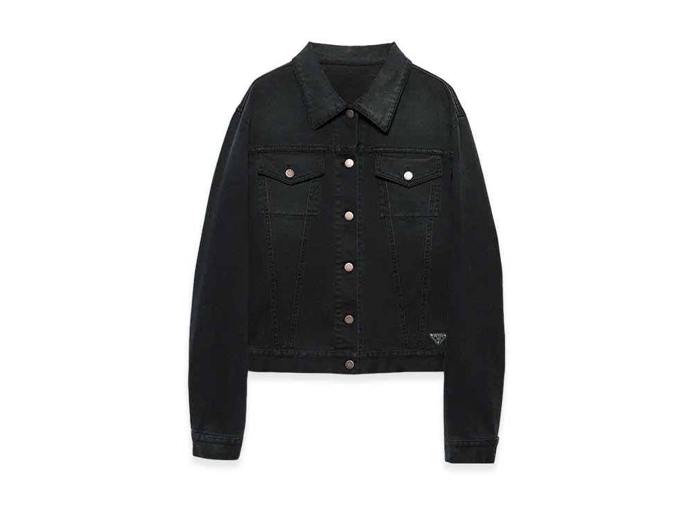 PRADA Women's Denim Blouson Jacket "Black"