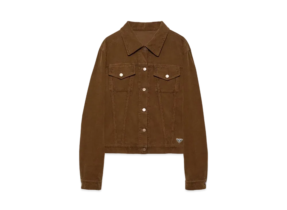 PRADA Women's Corduroy Blouson Jacket "Camel"