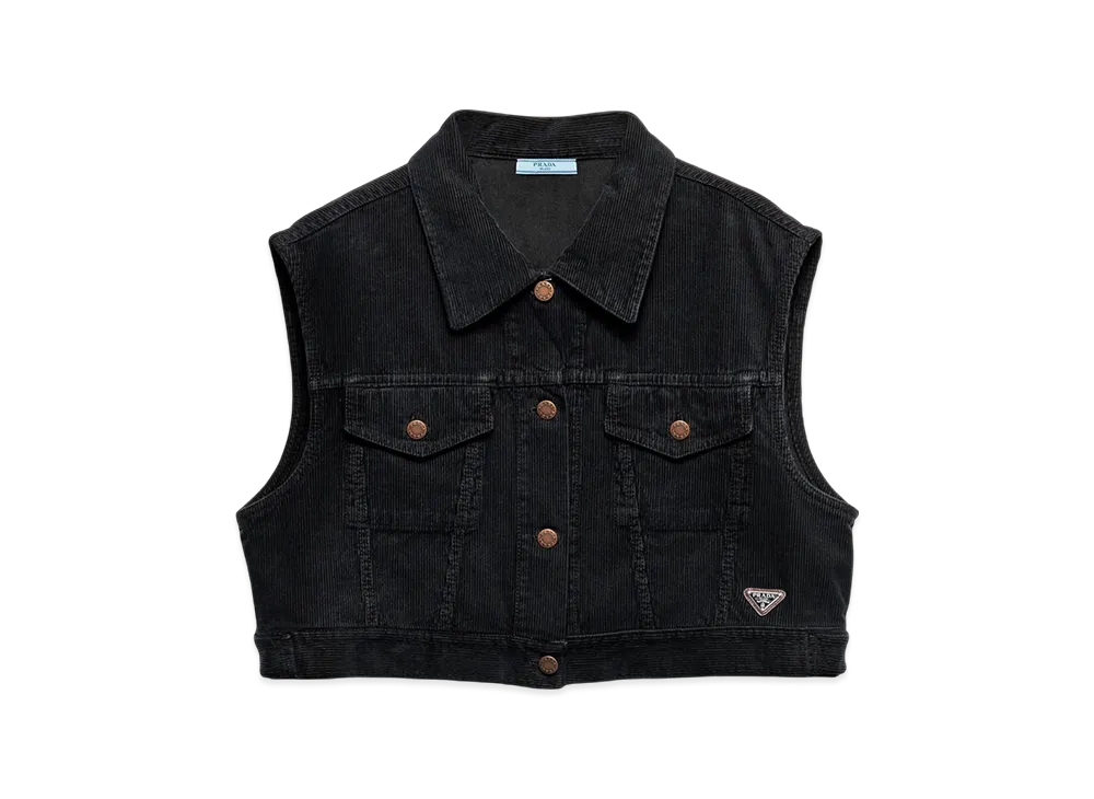 PRADA Women's Corduroy Vest "Black"