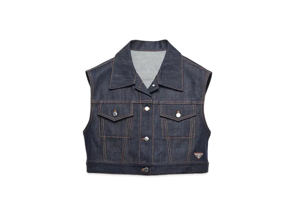 PRADA Women's Selvedge Denim Vest "Navy"
