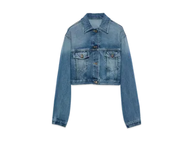 PRADA Women's Denim Blouson Jacket "Light Blue"