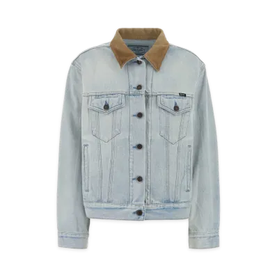 PRADA Women's Denim Blouson Jacket "Light Blue"