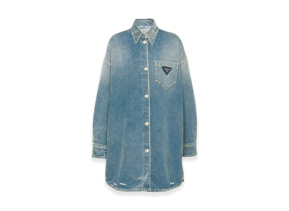 PRADA Oversized Organic Denim Shirt "Navy"