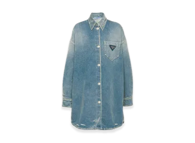 PRADA Oversized Organic Denim Shirt "Navy"