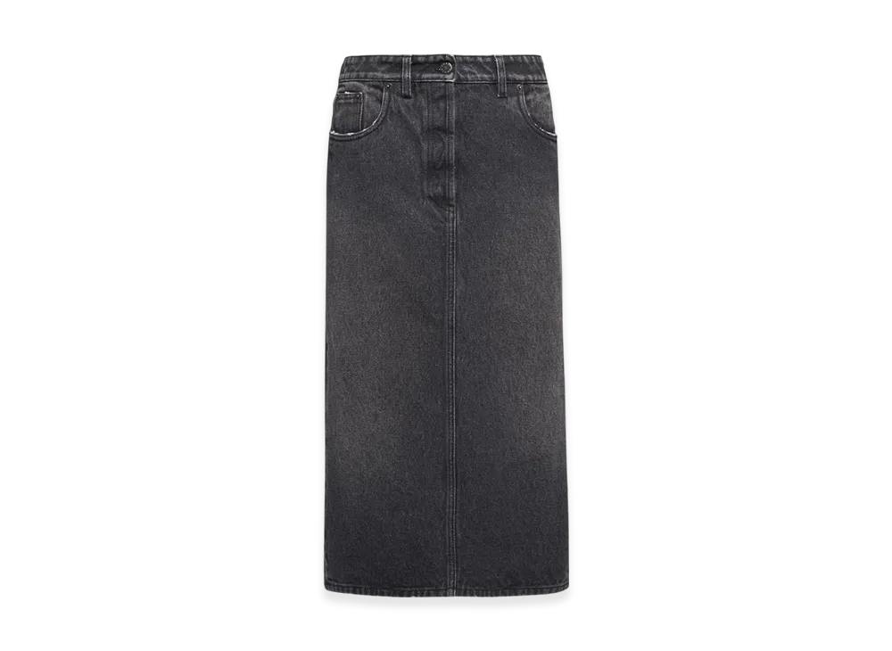 PRADA Women's Long Denim Skirt "Black"