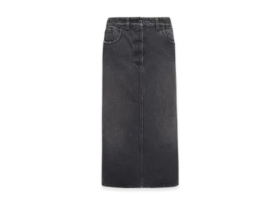 PRADA Women's Long Denim Skirt "Black"