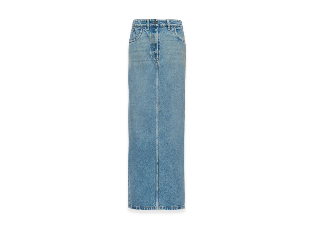 PRADA Women's Denim Maxi-Skirt "Mid Blue"