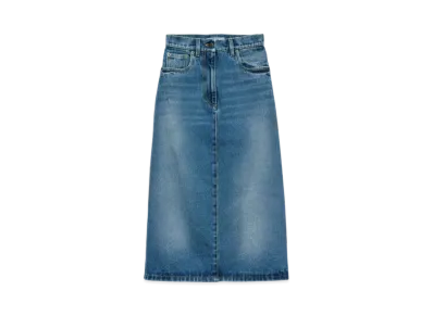 PRADA Women's Flared Denim Skirt "Light Blue"