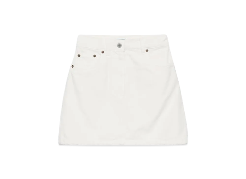 PRADA Women's Denim Miniskirt "White"