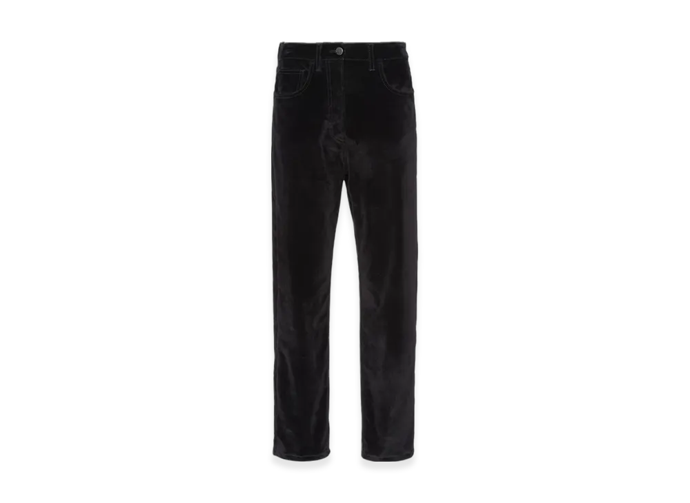 PRADA Women's Five-Pocket Velvet Denim Jeans "Black"