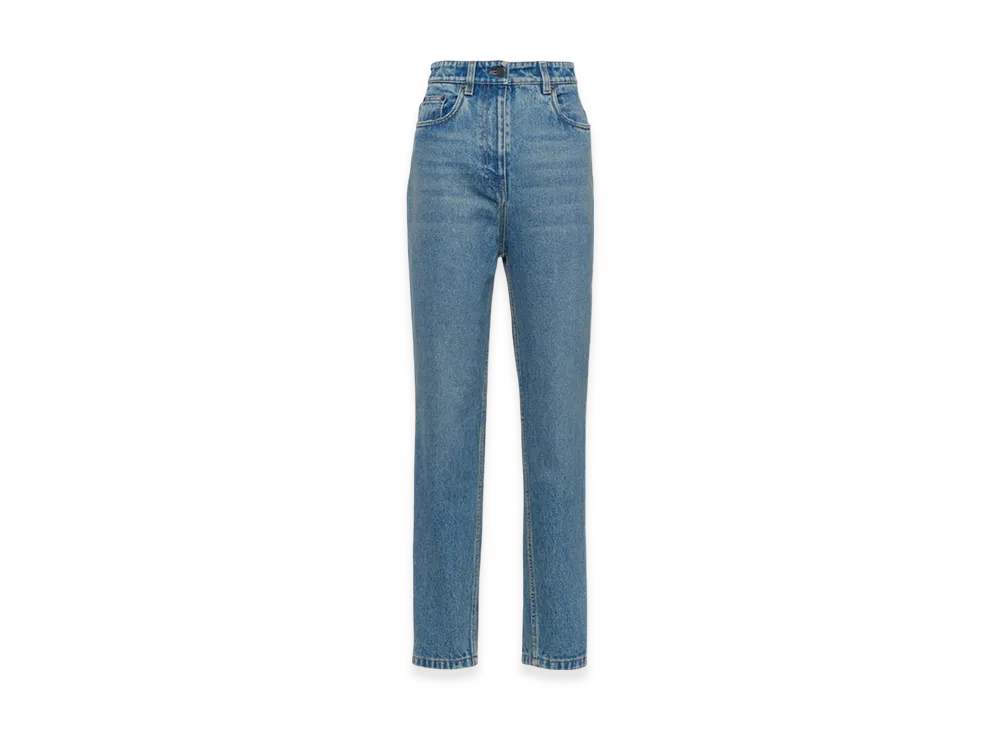 PRADA Women's Five-Pocket Denim Jeans "Mid Blue"