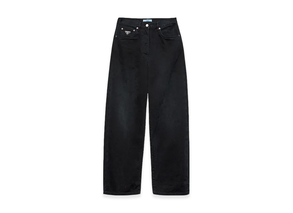 PRADA Women's Barrel Leg Jeans "Black"