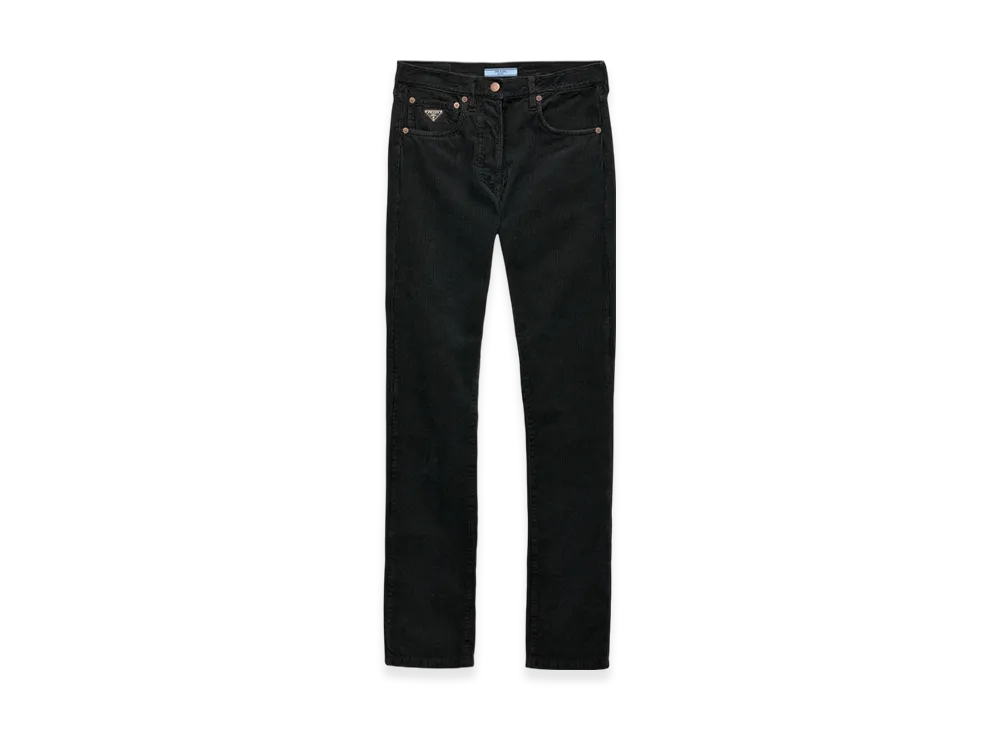 PRADA Women's Five-Pocket Corduroy Jeans "Black"