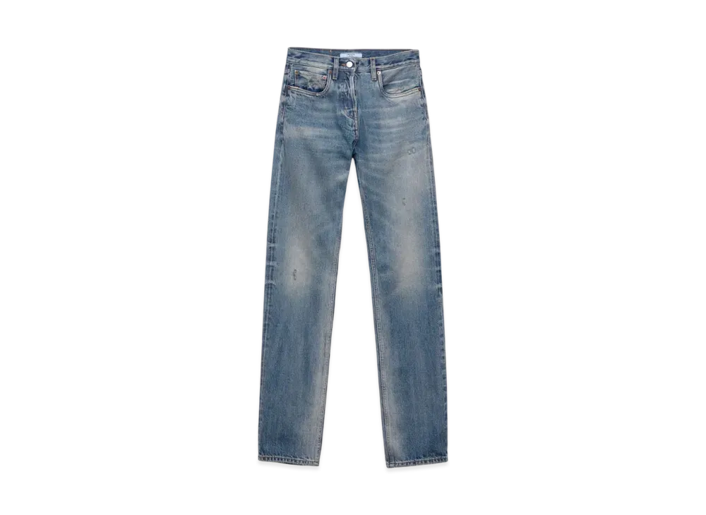 PRADA Women's Tapered Denim Jeans "Navy"
