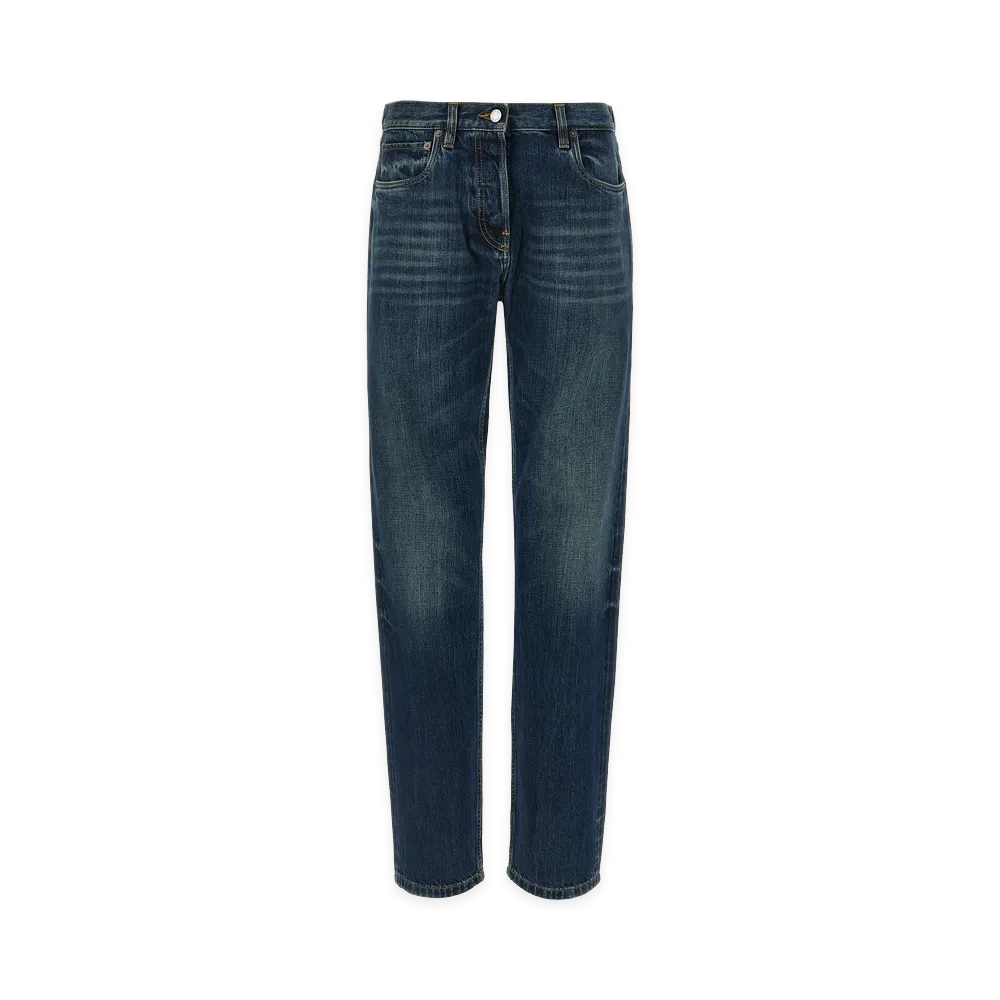 PRADA Women's Trompe L'Oeil Heart Jeans "Blue"