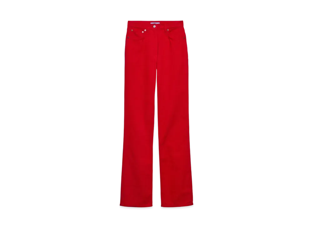 PRADA Women's Five-Pocket Corduroy Pants "Red"