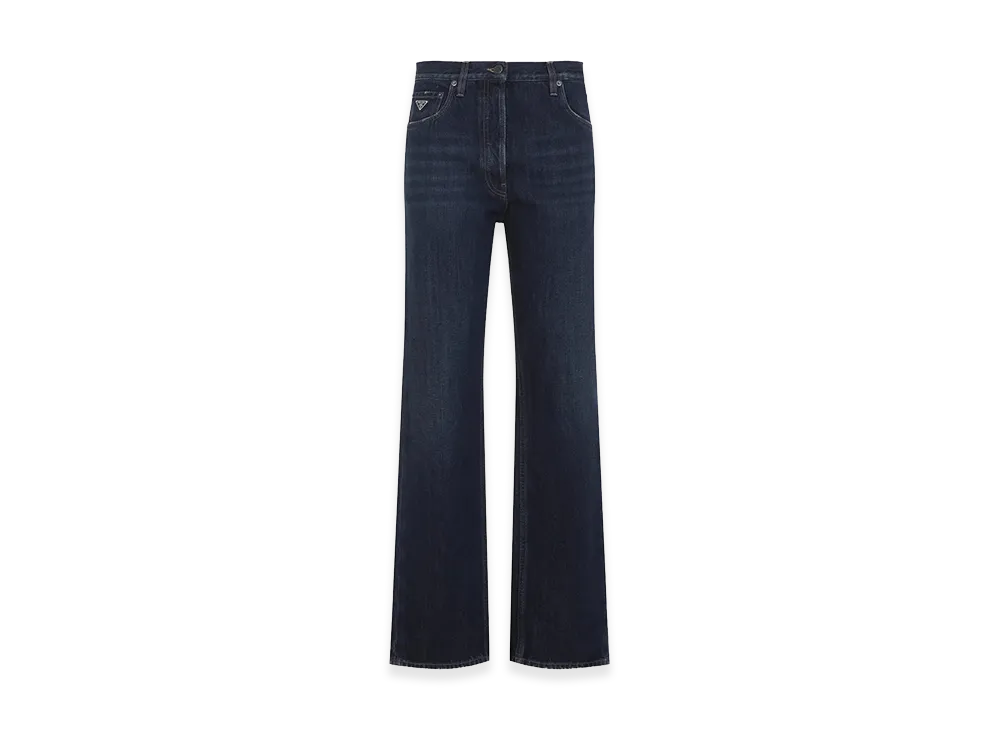 PRADA Women's Straight-Leg Jeans With Logo "Blue"