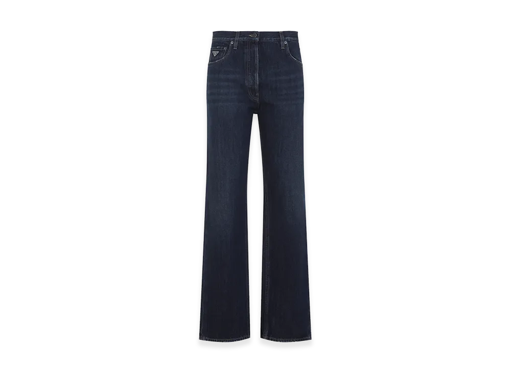 PRADA Women's Straight-Leg Jeans With Logo "Blue"