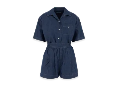 PRADA Women's Chambray Jumpsuit "Blue"