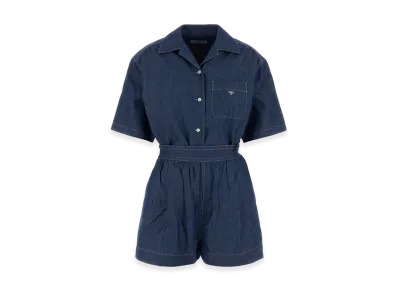 PRADA Women's Chambray Jumpsuit "Blue"