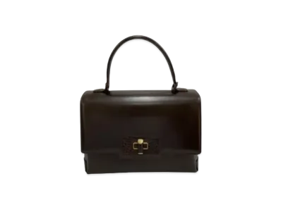 GUCCI Old Gucci Kelly Type Hand Bag Bamboo Turnlock "Brown"