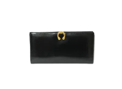 GUCCI Long Wallet Horseshoe Leather "Black"