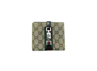 GUCCI Bi-Fold Wallet Vintage Jackie GG Canvas Sherry