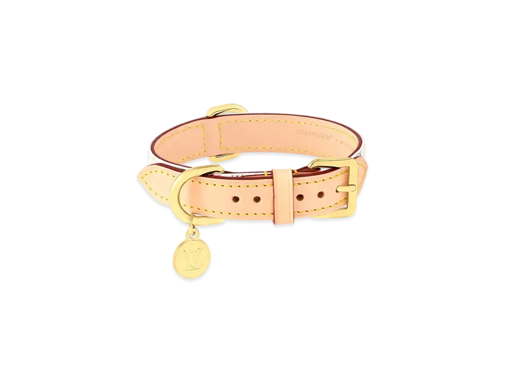 Louis Vuitton x Takashi Murakami Monogram Multicolor Dog Collar PM "Blanc"