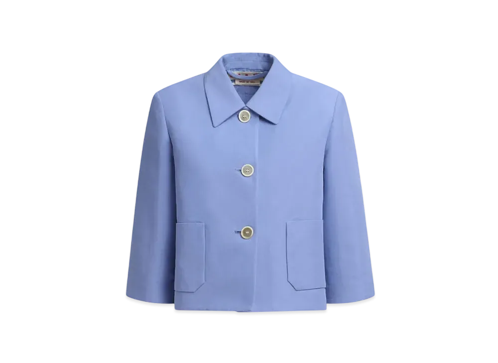 Marni Women's Indigo Cotton Jacket with Marni Women's Symbol "Blue Lilac"