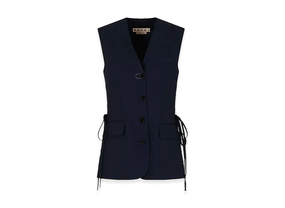 MARNI Women's Wool Waistcoat With Side Slits "Blue"