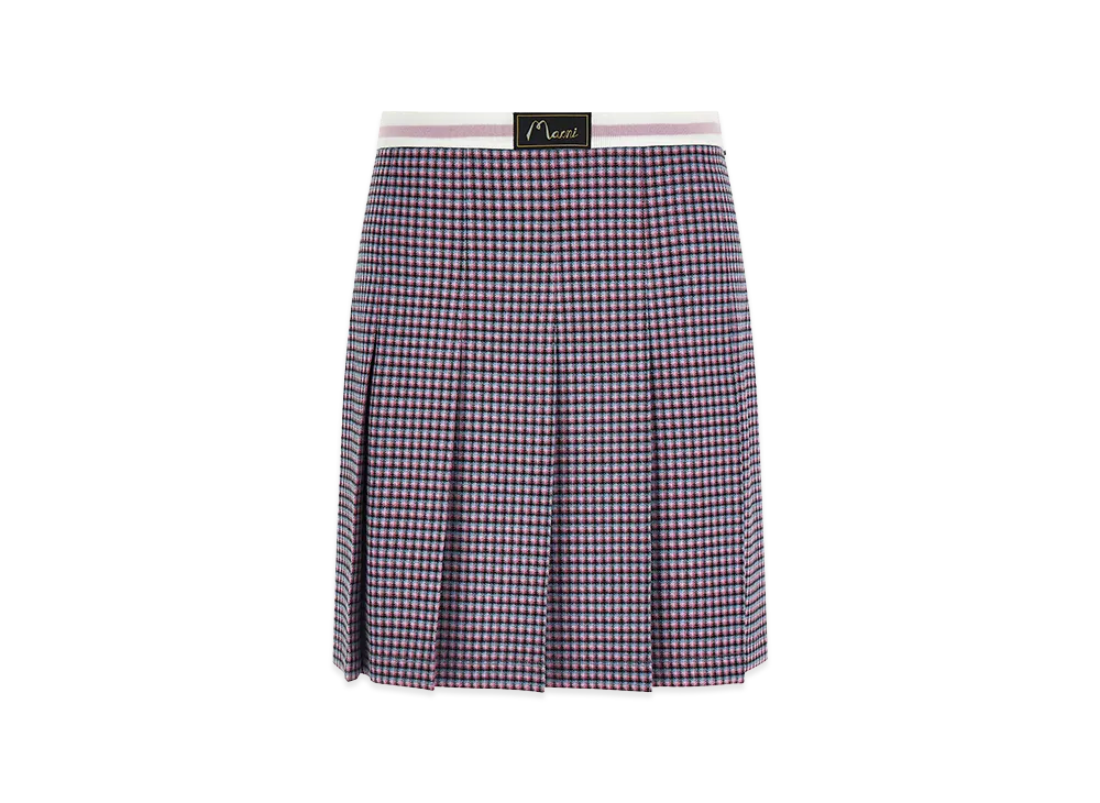 MARNI Women's Houndstooth Skirt "Pink/Black"