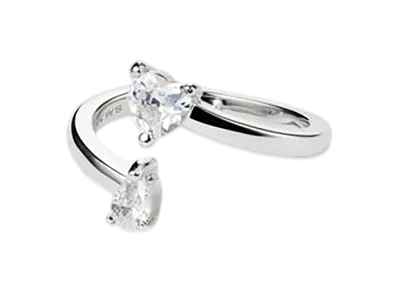 GOD ONLY KNOWS Tear Heart Ring "Silver"