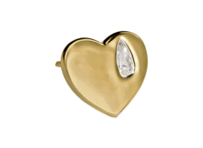 GOD ONLY KNOWS Tear Heart Earrings "Gold"