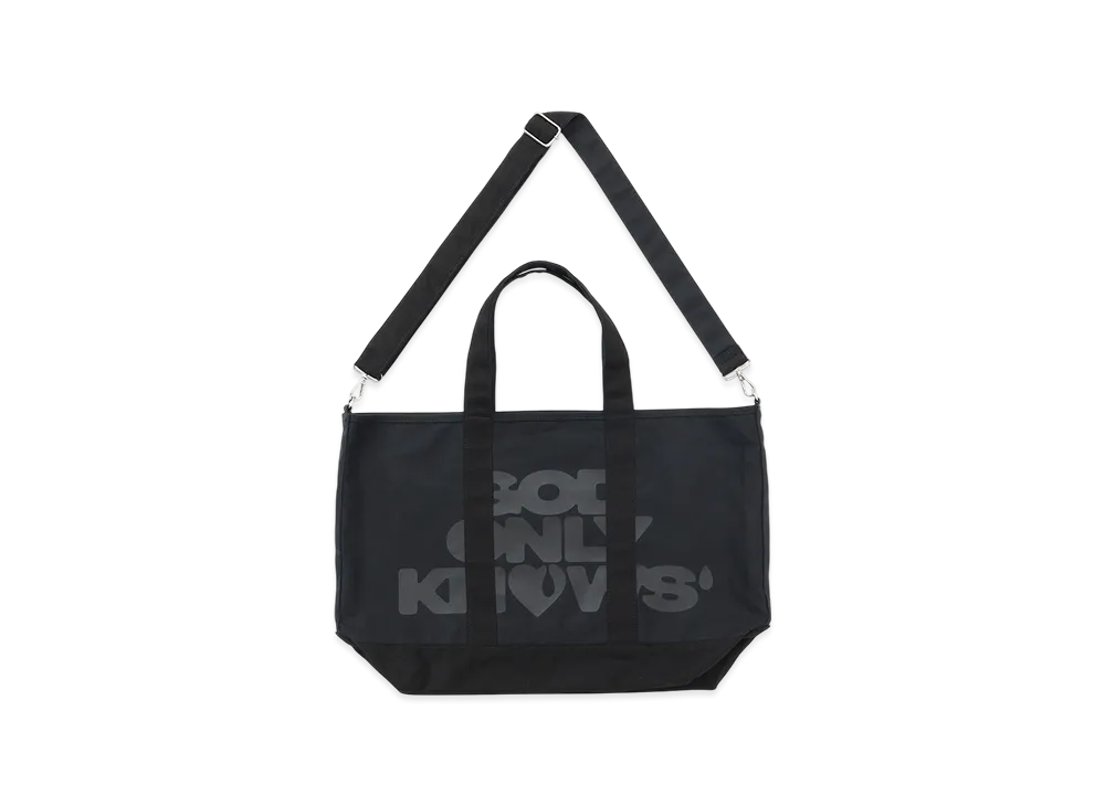 GOD ONLY KNOWS Oversized Shoulder Tote Bag "Black"