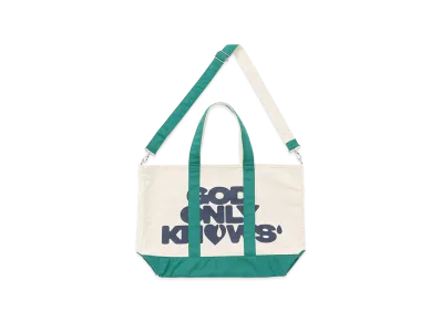 GOD ONLY KNOWS Oversized Shoulder Tote Bag "Kinari/Green"