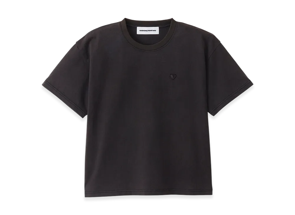 GOD ONLY KNOWS Back Logo Print T-Shirt "Faded Gray"