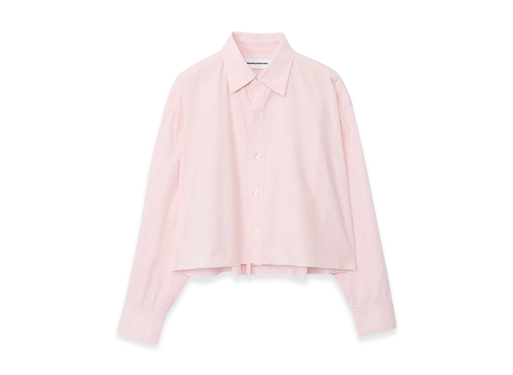 GOD ONLY KNOWS Cropped Plain Shirt "Pink"