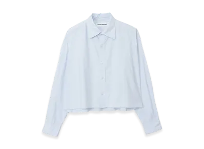 GOD ONLY KNOWS Cropped Plain Shirt "Blue"