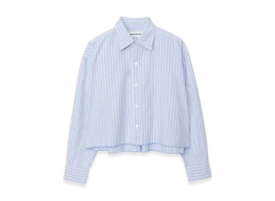 GOD ONLY KNOWS Cropped Striped Shirt "Blue"
