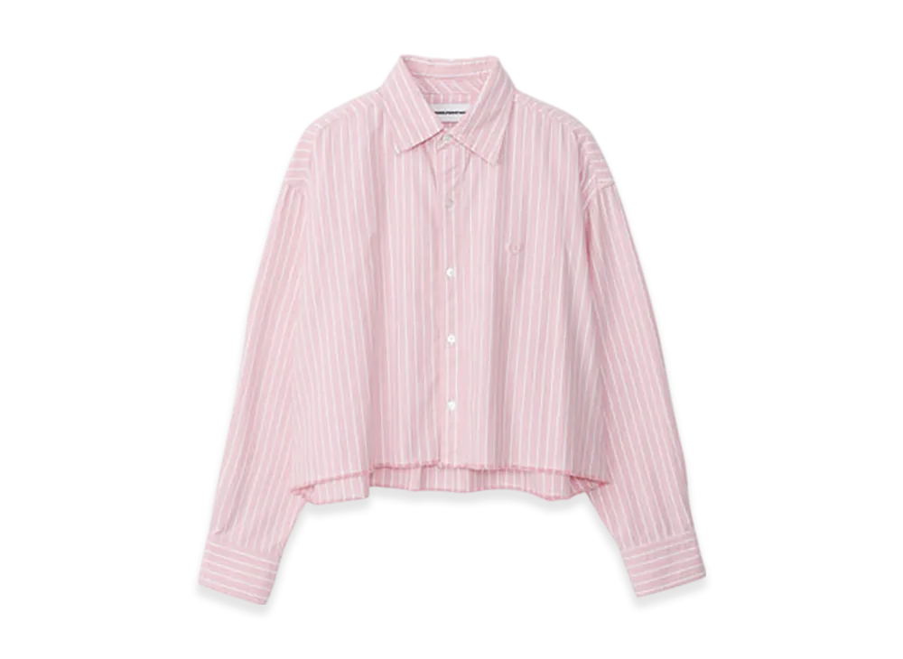 GOD ONLY KNOWS Cropped Striped Shirt "Pink"