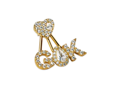GOD ONLY KNOWS Gok Tear Heart Earrings "Gold"