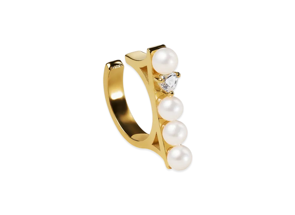 GOD ONLY KNOWS Pearl Ear Cuff "Gold"