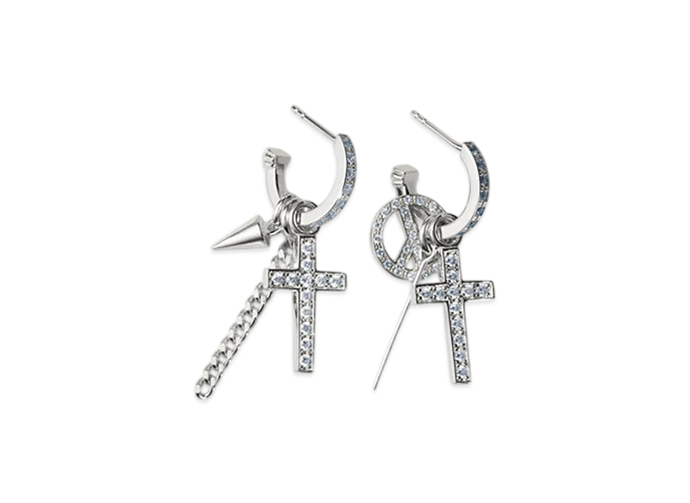 GOD ONLY KNOWS Cross Set Earrings "Silver"
