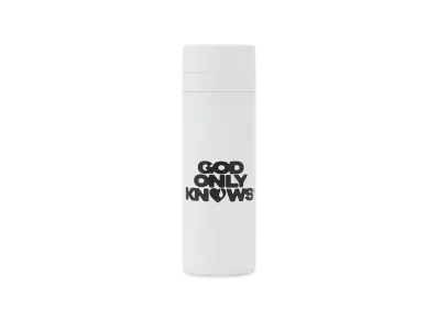 GOD ONLY KNOWS Logo Water Bottle "White"