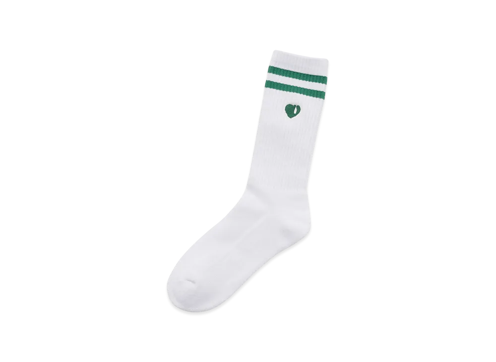 GOD ONLY KNOWS Heart Logo Line Socks "Green"